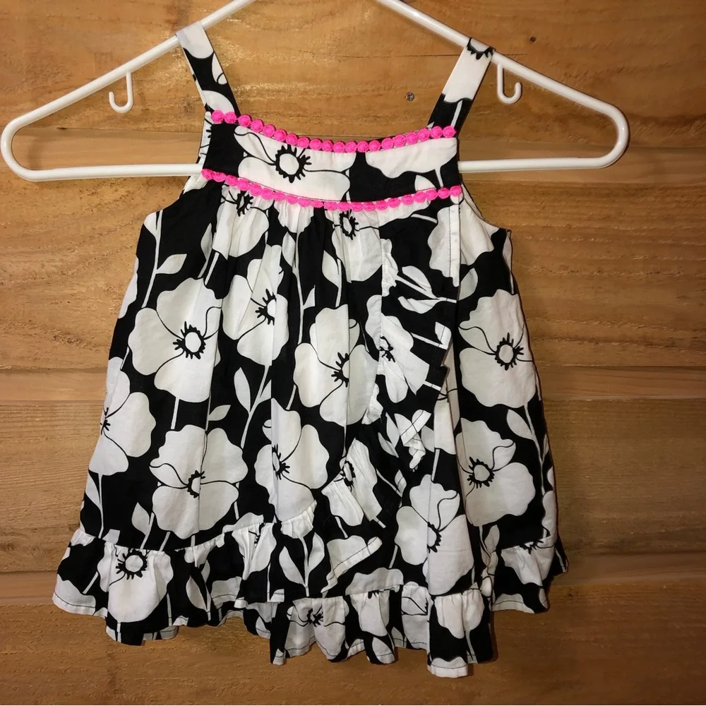 Black /white/pink Hawaiian print sundress size 12-18 Months The Children’s Place - Picture 1 of 10
